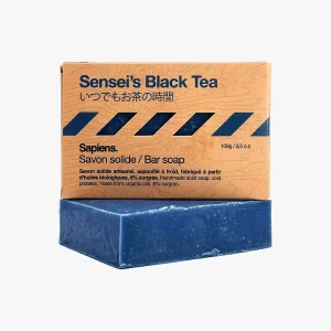 Sapiens natürliche feste Bio-Seife für Männer dunkelblau - Sensei´s Black Tea